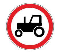 Запрещающий дорожный знак 3.6 Движение тракторов запрещено