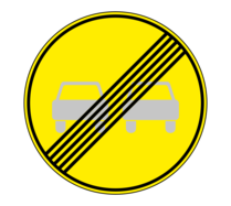 Дорожный знак 3.21 Конец запрещения обгона (Временный)