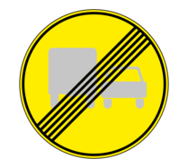 Дорожный знак 3.23 Конец запрещения обгона грузовым автомобилям (Временный)