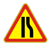 Временный дорожный знак 1.20.2 «Сужение дороги»