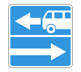Знак особых предписаний 5.13.1 Выезд на дорогу с полосой для маршрутных транспортных средств