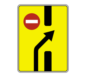 Информационный дорожный знак 6.19.2 Предварительный указатель перестроения на другую проезжую часть