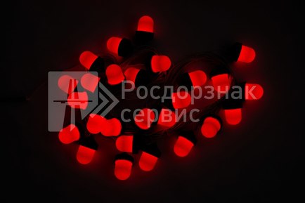 Гирлянда светодиодных фонарей ФС-12 «желудь» красная