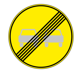 Дорожный знак 3.21 Конец запрещения обгона (Временный)