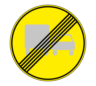 Дорожный знак 3.23 Конец запрещения обгона грузовым автомобилям (Временный)