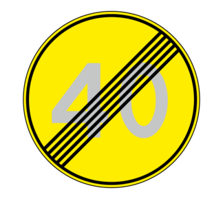 Дорожный знак 3.25 Конец ограничения максимальной скорости (Временный)