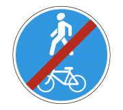 Дорожный знак 4.5.3 Конец пешеходной и велосипедной дорожки с совмещенным движением