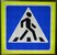 Дорожный знак с подсветкой «Пешеходный переход», 900х900, флуорисцентный кант